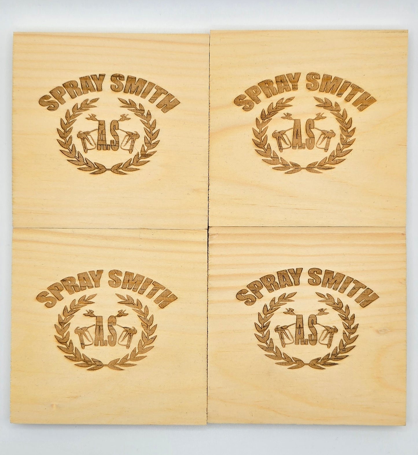Burnt Wooden Coasters (Set of 4)