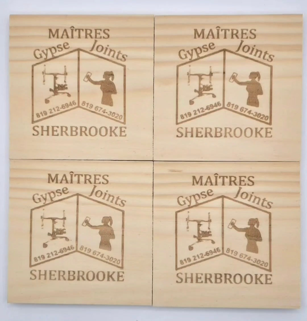 Burnt Wooden Coasters (Set of 4)