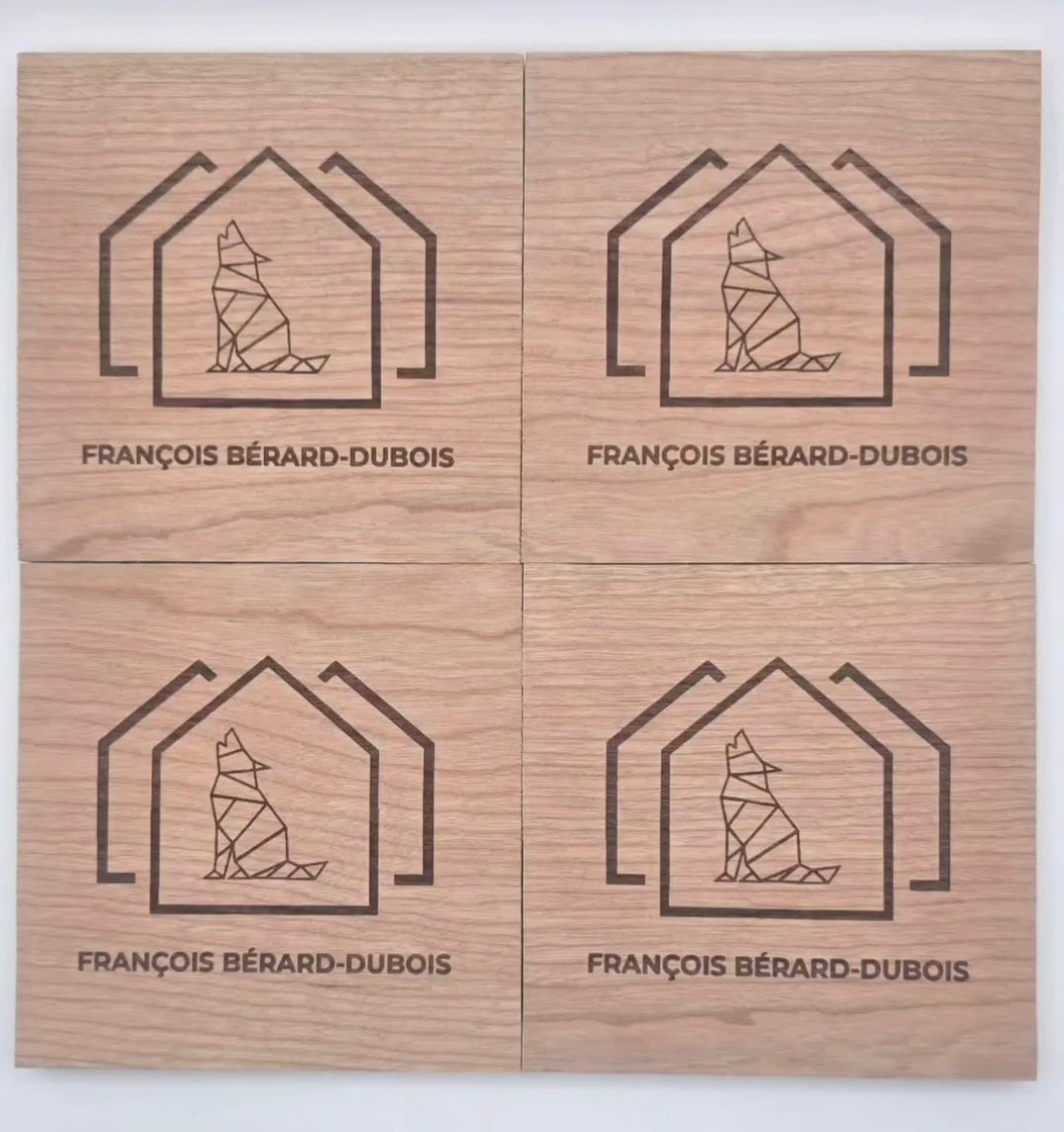 Burnt Wooden Coasters (Set of 4)