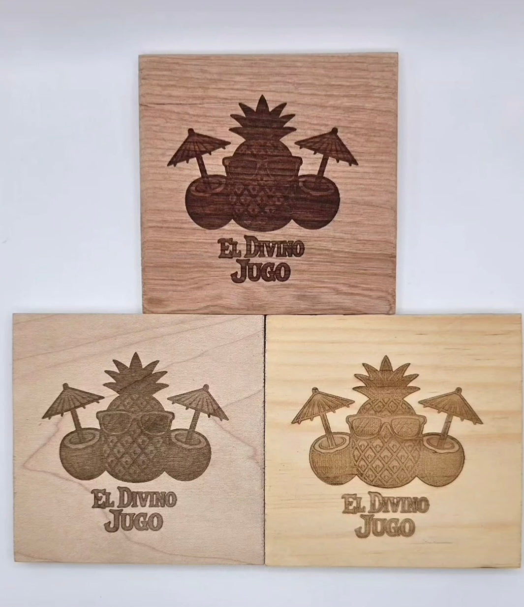 Burnt Wooden Coasters (Set of 4)