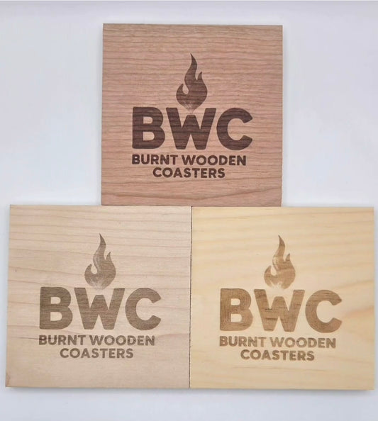 Burnt Wooden Coasters (Set of 4)